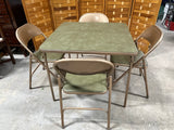 Vintage Samsonite Folding Card Table with (4) Folding Chairs