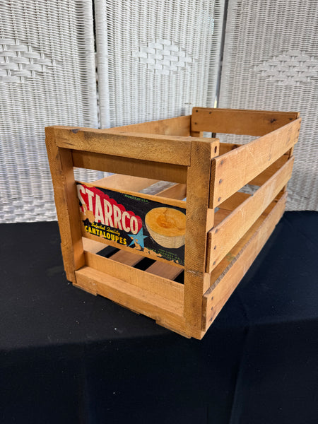 Starco Vintage Wooden Canteloupe Crate