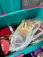 (A) Craftstor 2-Compartment Craft Storage Bin with Craft Supplies