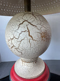 LT. Moses Willard Punched Tin & Crackled Resin Americana 3-Way Table Lamp (WORKS)