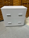 White Particle Board 2 Drawer File Cabinet ***HEAVY ITEM***READ DETAILS ON PICK UP POLICY***