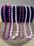 Pink Plastic Beaded Necklaces