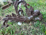 Vintage Cast Iron Cherub/Angel Garden Wall Plaques, 2 pc