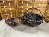 Rustic Woven Baskets with Handles, Set of 2, (K)