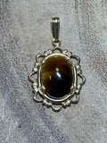 Gold Tone/Tiger Eye Pendant