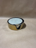 Set Of 4 Round Mosaic Coasters With Case