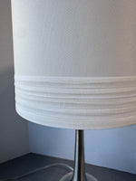 Brushed Nickel Table Lamp with Drum Shade (WORKS)