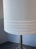 Brushed Nickel Table Lamp with Drum Shade (WORKS)