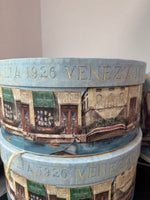 (G) Trio of Italian Motif Round Decorative Boxes