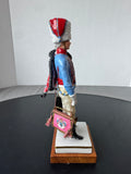 Chasseurs a Cheval Van Gerdinge Sitzendorf Porcelain French Soldier with Wooden Base AS IS (READ DESCRIPTION CAREFULLY)