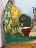 Metal & Wooden Artist Signed Hand Painted Hanging Peg Rack