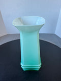 Translucent Aqua Art Deco Style Glass Vase