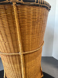 Asian Style Woven Waste Basket