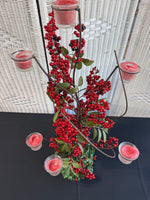 Kirklands Metal Holly Berry Candle Tree