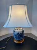 Crackled Blue & White Chinoiserie Jar Lamp (WORKS)