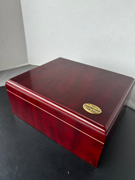 Thompson & Co. Inc. 1915 Cedar Lined Wooden Cigar Humidor