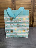 Thirty One Tote Bag, teal/gold tones