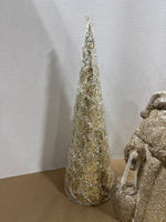 Lot Of 3 Gold Glittery Christmas Items