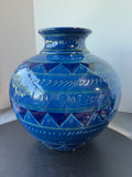 Nazareno Picchiotti Large Blue Italian Pottery Vase
