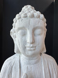 XL Textured White Sitting Zen Buddha AS IS (READ DESCRIPTION CAREFULLY)