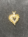 14K Gold & Diamond Heart Pendant