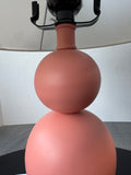 Coral Triple Stacked Ceramic Orb Table Lamp with Dimmer (WORKS)