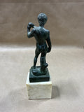 Italian Bronze David Sculpture On Marble Stand