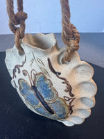 Hanging Signed Butterfly Pottery Vase