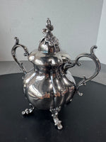 (C) Reed & Barton MCM Vintage Winthrop Silver Plate Large Creamer & Double Handled Sugar Bowl with Lid