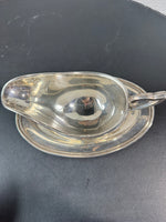 Fisher Sterling Silver Gravy Boat with Attached Saucer