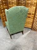Green Upholstered Wingback Chair