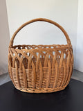 Open Weave Vintage Woven Oval Hand Basket