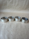 Ribbed Silver Plate Oval Napkin Rings - Set Of 4