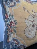 Aubusson French Style Violin Tapestry Throw Pillow