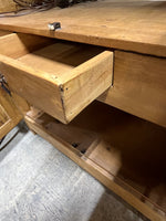 Rustic Armoire with Glass Shelves ***HEAVY ITEM***READ DESCRIPTION CAREFULLY***