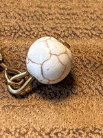 Cream Marbled Beaded Earrings