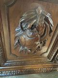 1880's German/French Huntsman's Hand Carved Oak 2 Piece China Cabinet ***HEAVY ITEM***READ DESCRIPTION CAREFULLY***