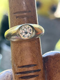 14K & Round Brilliant Cut Diamond Men’s Ring - SIZE 10