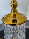 Waterford Cut Crystal & Brass Table Lamp with Original Shade (WORKS)