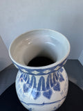 Asian Inspired Blue & White Chinoiserie Vase