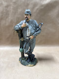 Civil War Soldier Smoking Pipe