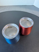 Pair of Metallic Oggi Insulated Stemless Wine Tumblers with Lids