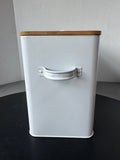 Farmhouse Style Metal Bread Box with Bamboo Lid