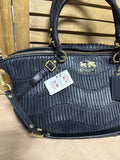 Coach Madison Gathered Black Leather 2Way Satchel Shoulder With Tags