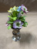 Hand Made English Bone China Flowers With Gorham Sterling Urn Vase *** READ DESCRIPTION ***