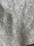 Green And Beige Williams Sonoma Round Table Cloth