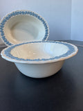 (C) Pair of Wedgwood Lavender on Cream Shell Edge Oval Vegetable Bowls