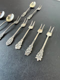 Denmark ALP Silverplated Appetizer Spoon And Forks - Set Of 9