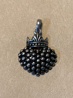 Sterling Heart & Crown Pendant