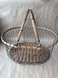 Primitive Oval Chicken Wire Basket With Handles